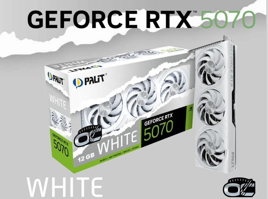 PALIT RTX5070 WHITE OC 12GB GDDR7 192bit 3-DP HDMI NE75070U19K0-GB2050W